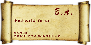 Buchvald Anna névjegykártya