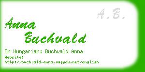 anna buchvald business card